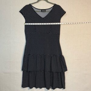 NEW WOMEN DESIGN- VINTAGE navy Polka Dot Women's Dress, MADE IN CANADA 🇨🇦 
A+++